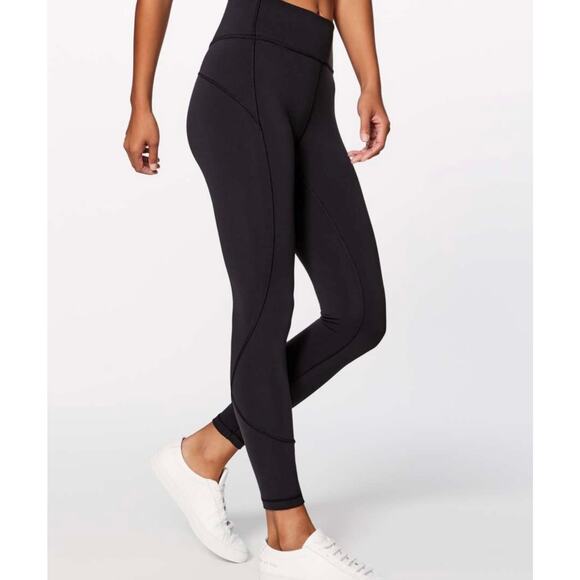Lululemon In Movement 7/8 Tights Leggings Black Sz 6 Athleisure Stretch Comfy - Picture 1 of 6